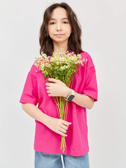 Футболка-oversize тонкая розовая