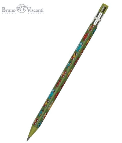 Карандаш механический 2 мм, НВ, цанговый с точилкой FunGraphix "Машинки" (BrunoVisconti)