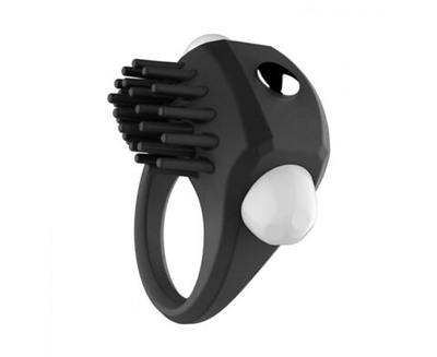 Черное эрекционное виброкольцо Yi Lian