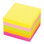 Блок самоклеящийся (стикеры) STAFF, НЕОНОВЫЙ, 51х51 мм, 400 листов, 5 цветов, 129349