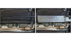 Защита топливных трубок Rival для Nissan X-Trail T32 (V - 2.0; 2.5) 2015-2018, штампованная, алюминий 4 мм, с крепежом, 333.4161.1