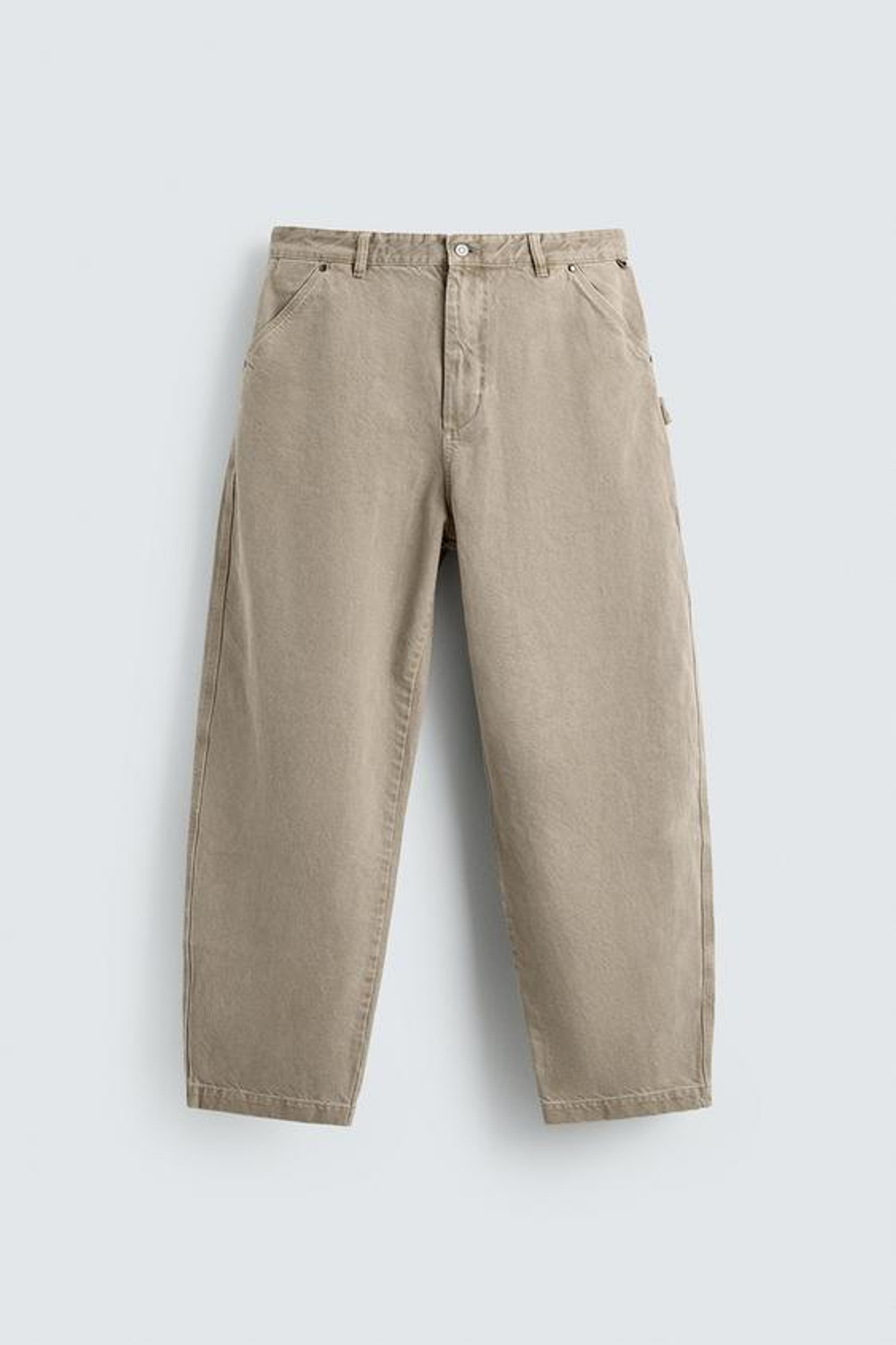 ZARA БРЮКИ RELAXED FIT КАРГО, СВЕТЛО-ПЕСОЧНЫЙ