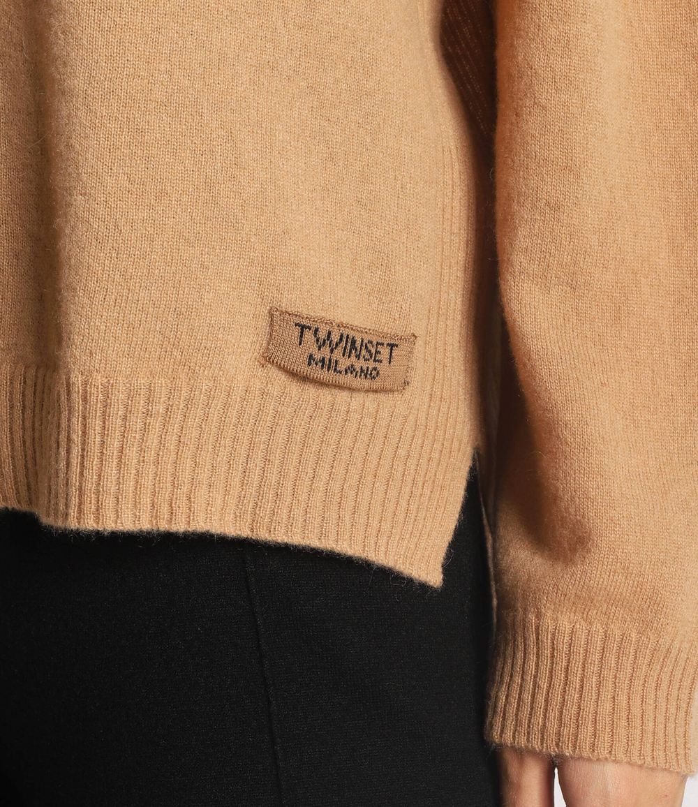 Хлопковый свитер TWINSET - светло-коричневый(222TP3350)