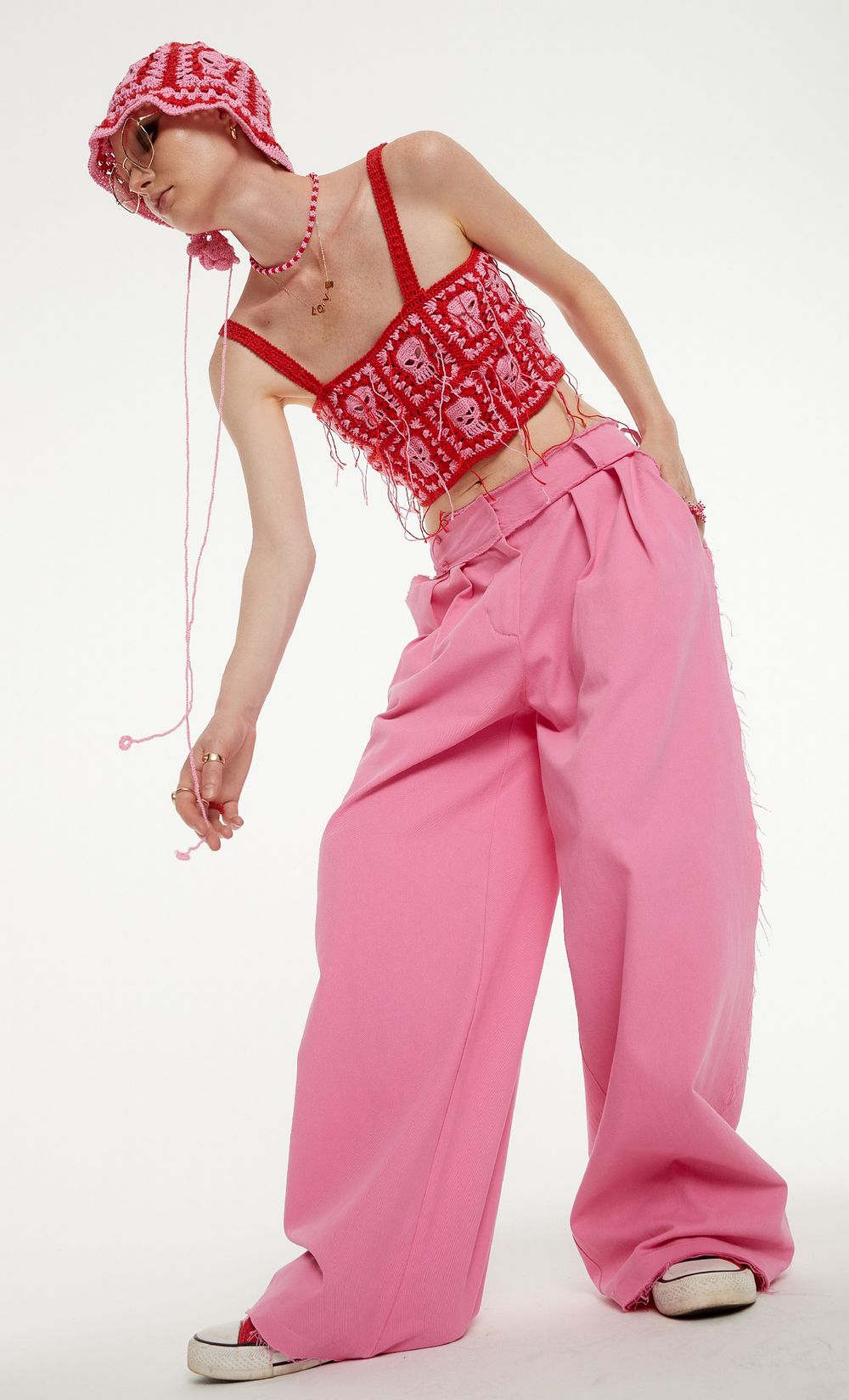 Панама Kraizy Stripes красная