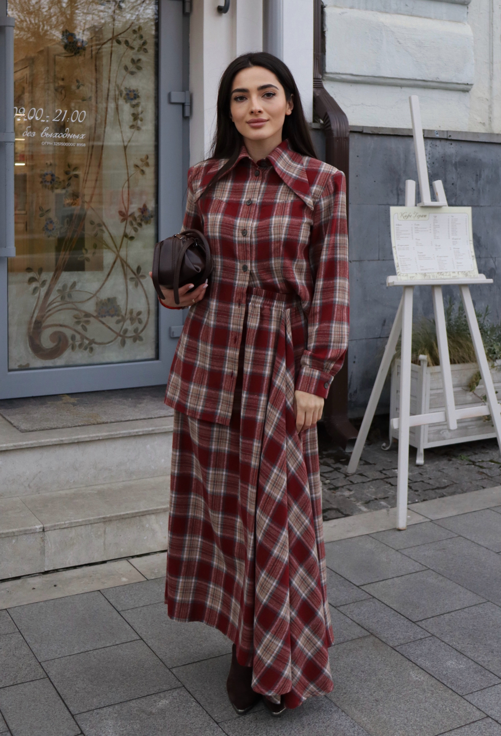 Юбка из шерсти в клетку