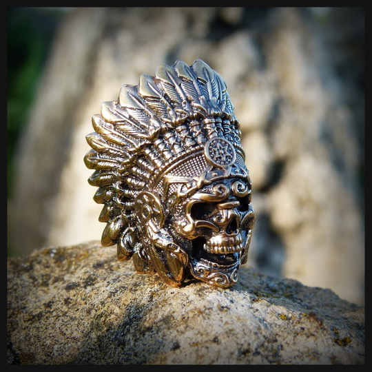 Бусина "Вождь индейцев" для темляков или браслетов бронза