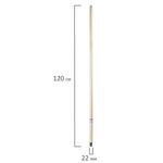 Черенок рукоятка для уборочного инвентаря 120 см, еврорезьба пластиковая, ПРОЧНЫЙ деревянный ВЫСШИЙ СОРТ d=2,2-2,4 см, LAIMA EXPERT, 601829