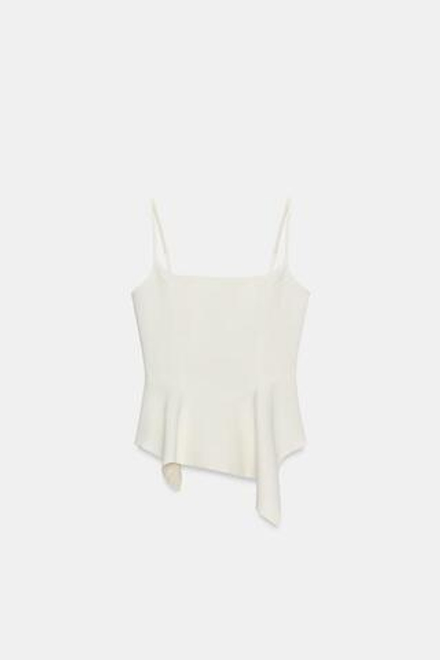 ZARA ТОП С БАСКОЙ — ZW COLLECTION, ЭКРЮ