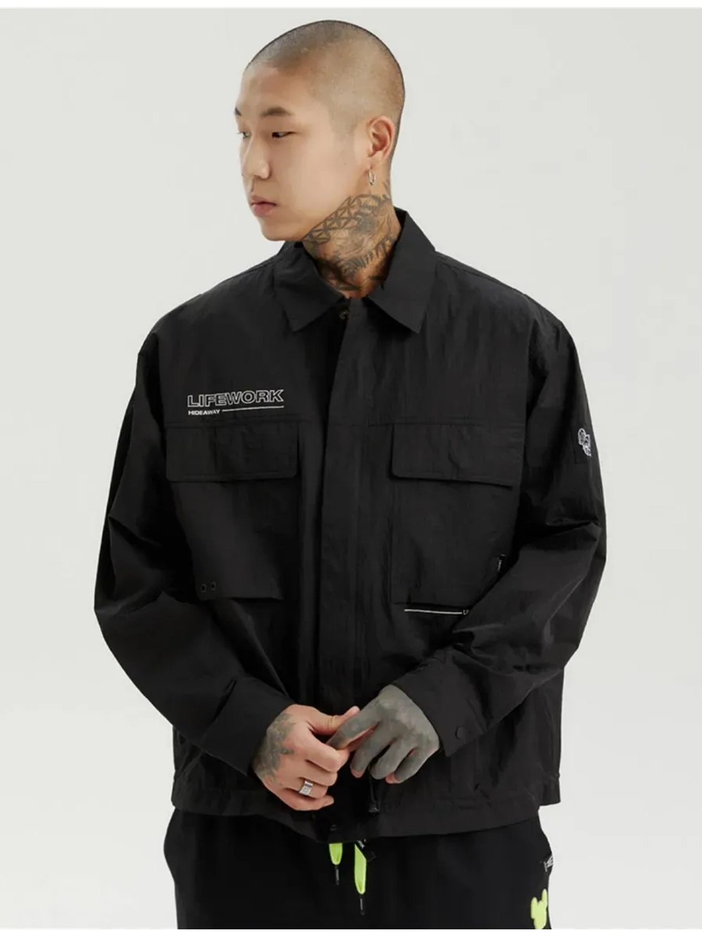 Куртка-рубашка из нейлона с карманами