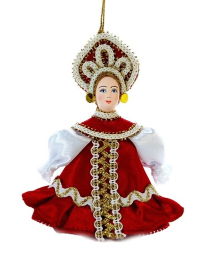 Кукла-подвеска девочка в летнем платье с воланом