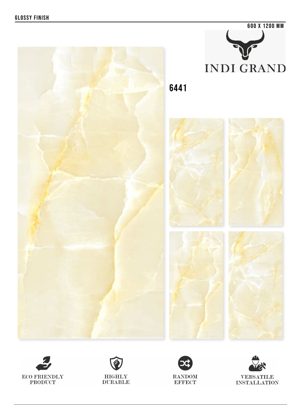 Керамогранит glossy №6, 60х120, 6441