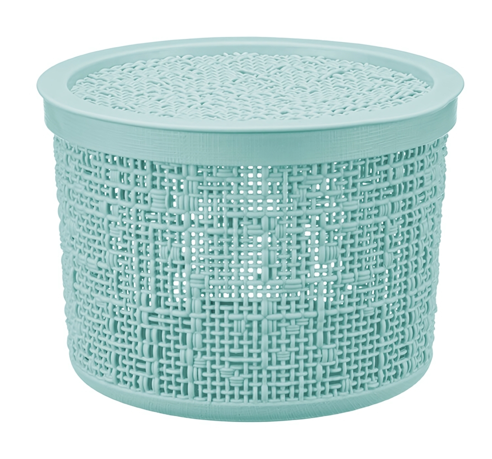 Коробка БЯЗЬ 2л с крышкой круглая D=17см М 2328