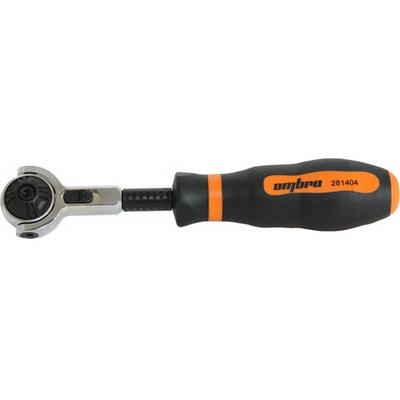 Рукоятка трещоточная OMBRA 1/4"DR, 100 зубцов, 180 мм с шарнирной головкой
