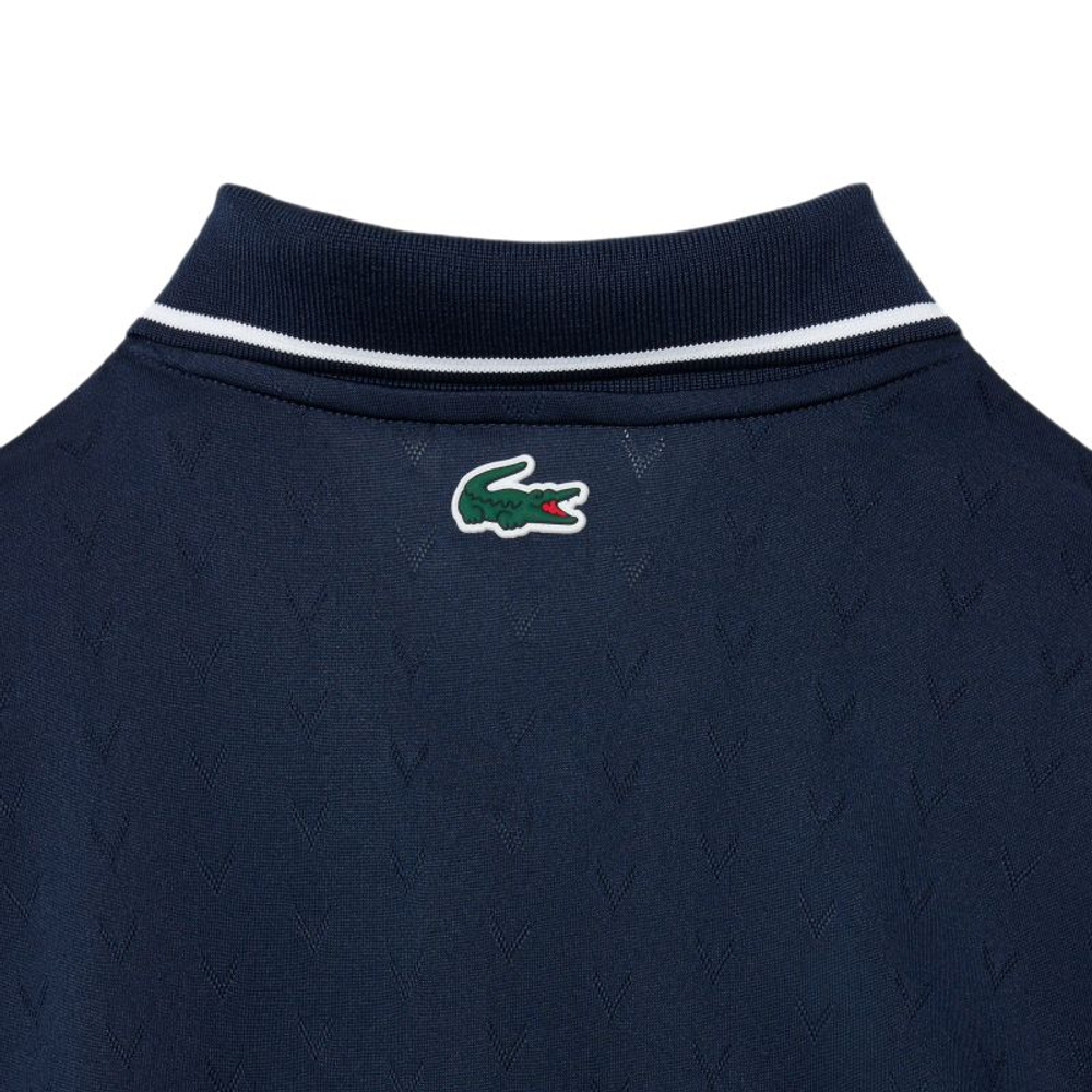 Мужское теннисное поло Lacoste Ultra Dry Heritage Tennis - navy blue