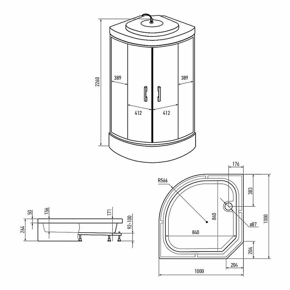 Душевая кабина Erlit Comfrot ER351026-C3-RUS 100х100