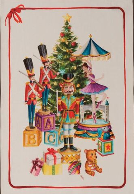 Полотенце кухонное 50x70 Tessitura Toscana Telerie Schiaccinoci Rosso