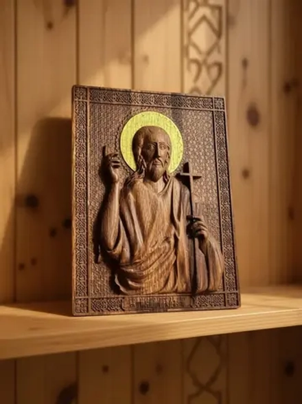 Освященная Икона святого Иоанна Крестителя (Предтечи), дуб