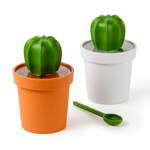 Емкость для хранения с ложкой cacnister, оранжевая/зеленая