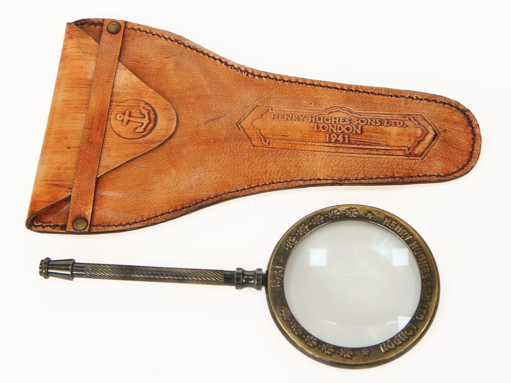 Nautical Морская лупа в кожаном футляре