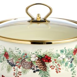 КАСТРЮЛЯ ЭМАЛИРОВАННАЯ AGNESS СО СТЕКЛЯННОЙ КРЫШКОЙ СЕРИЯ "CELEBRATION", 3.6 Л, 22*13 СМ