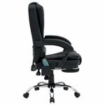 Кресло офисное CROMEX (КРОМЕКС) "Lounge MS-007", подножка, 6 массажных модулей, экокожа, черное, 532960