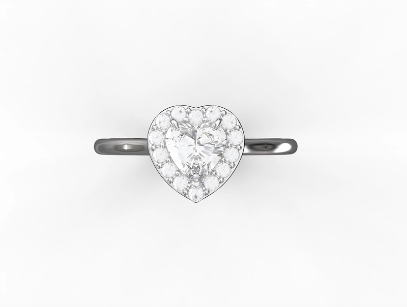 Кольцо Любовь с Бриллиантом в Огранке Сердце