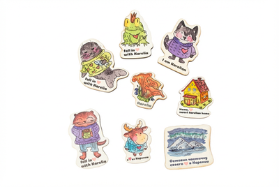 Магниты деревянные «Тёплая Карелия»