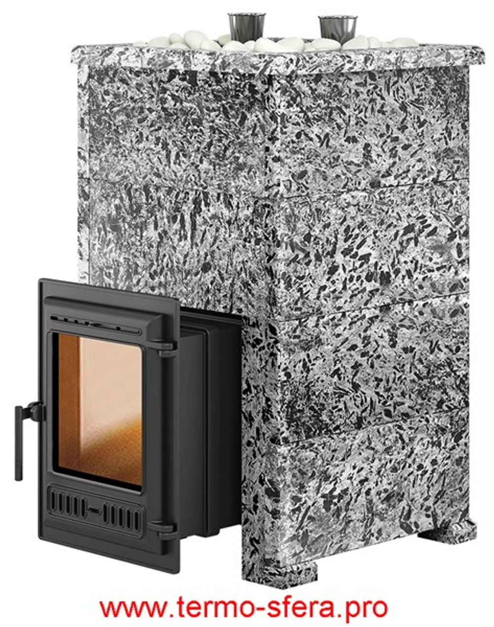 Печь для бани Эверест "Steam Master 38 ЧУГУН" Пироксенит Элит, S-40