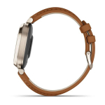Умные часы Garmin Lily 2 Classic кремово-золотистые со смуглым кожаным ремешком