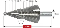 Ступенчатое сверло Ø 6-36 мм, Karnasch, арт. 20.1450U