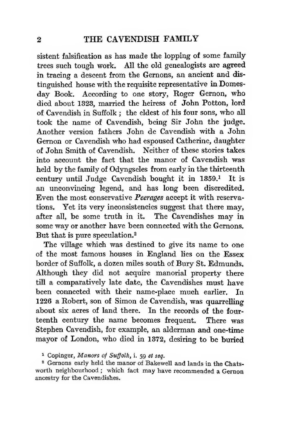 The Cavendish family | F. Bickley