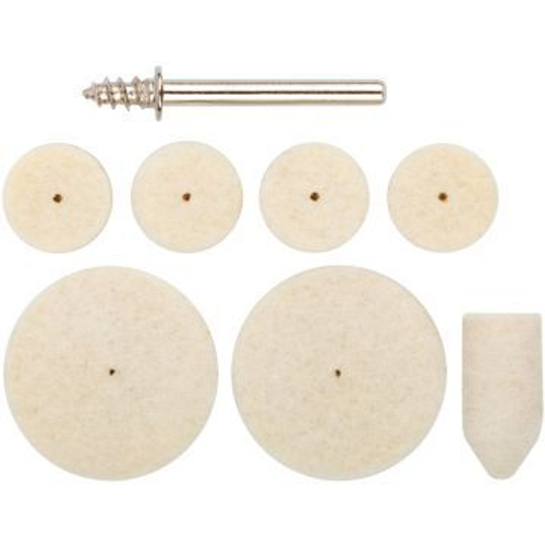 Набор круги фетровые 7шт+штифт Фит