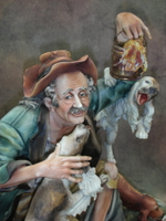 Статуэтка. Фарфор. Бродяга с собаками. Capodimonte. Италия