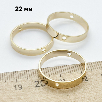 Коннектор-рамка Круг, цвет золото, размер 22 мм, цена за 1 шт