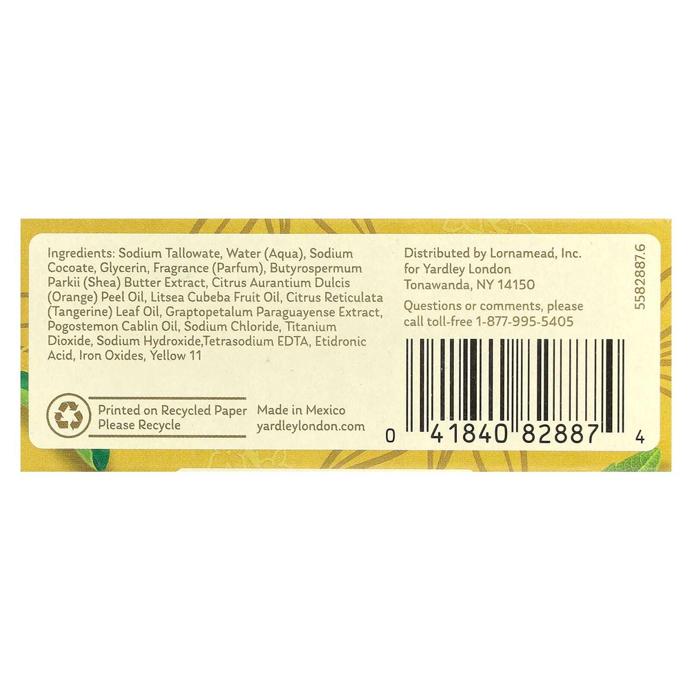 Yardley London, Питательное мыло для ванн, лимонная вербена, 113 г (4 унции)