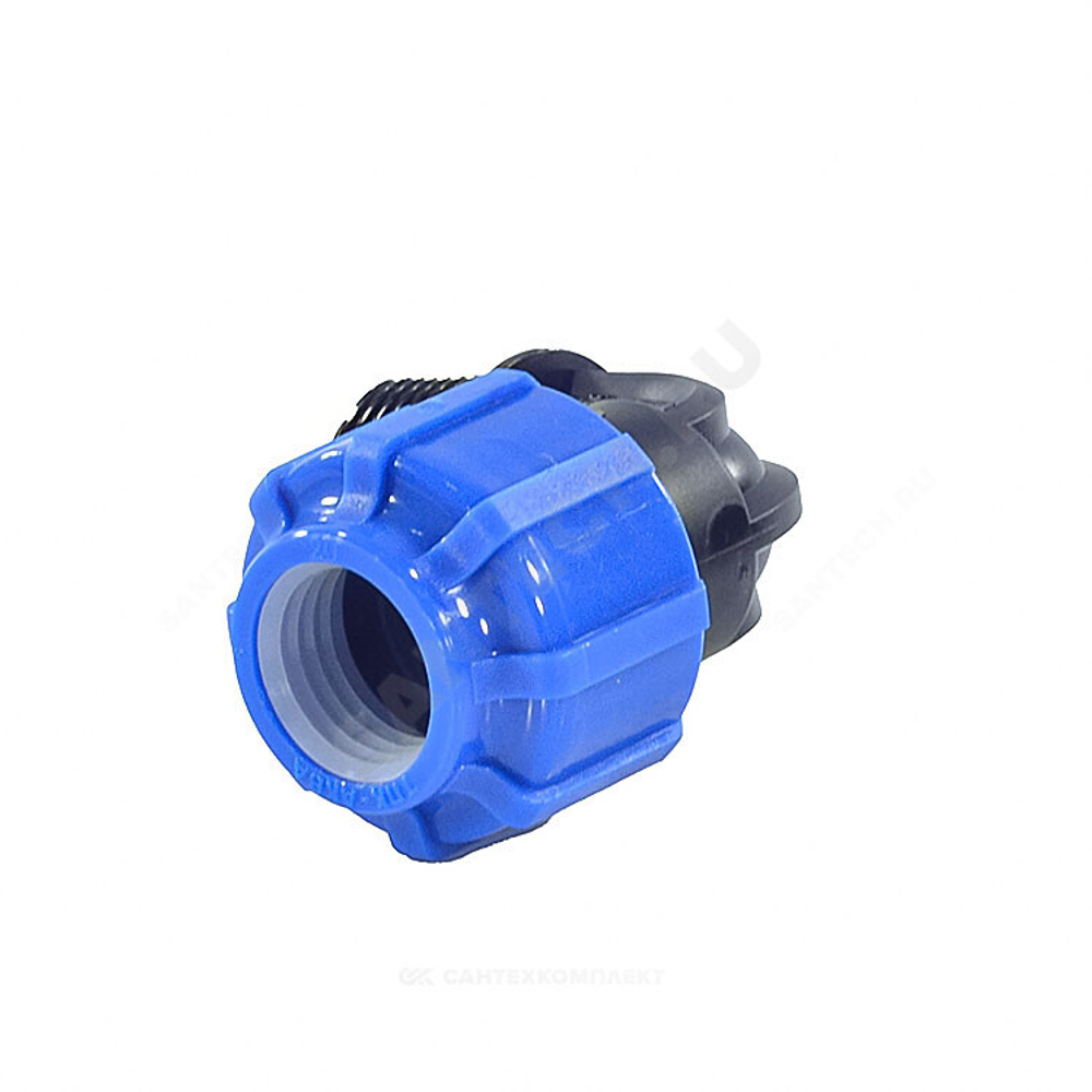 Отвод компрессионный ПЭ Дн 20х3/4"х90гр ВР Ру16 RTP (РосТурПласт) 11536