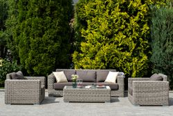 "Боно" журнальный столик из искусственного ротанга, цвет серый