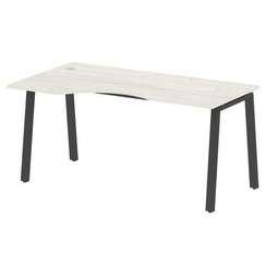 Metal System Стол криволинейный левый на А-образном м/к БА.СА-1 (L) Дуб Наварра/Металл Антрацит 1600