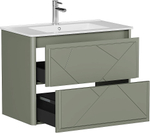 Тумба с раковиной и столешницей Allen Brau Paris 80 1.360001.CGM олива матовая