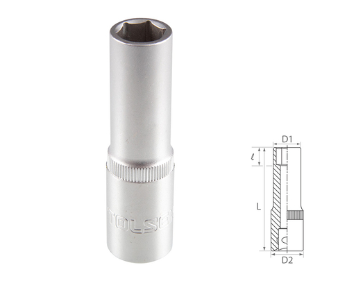 TOLSEN (TT16564) Головка торцевая глубокая шестигранная 1/2", 14 мм