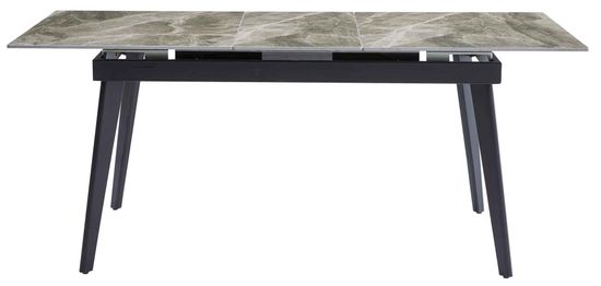 Стол PALERMO 140 керамич столешница italy grey gloss, основание металл черный