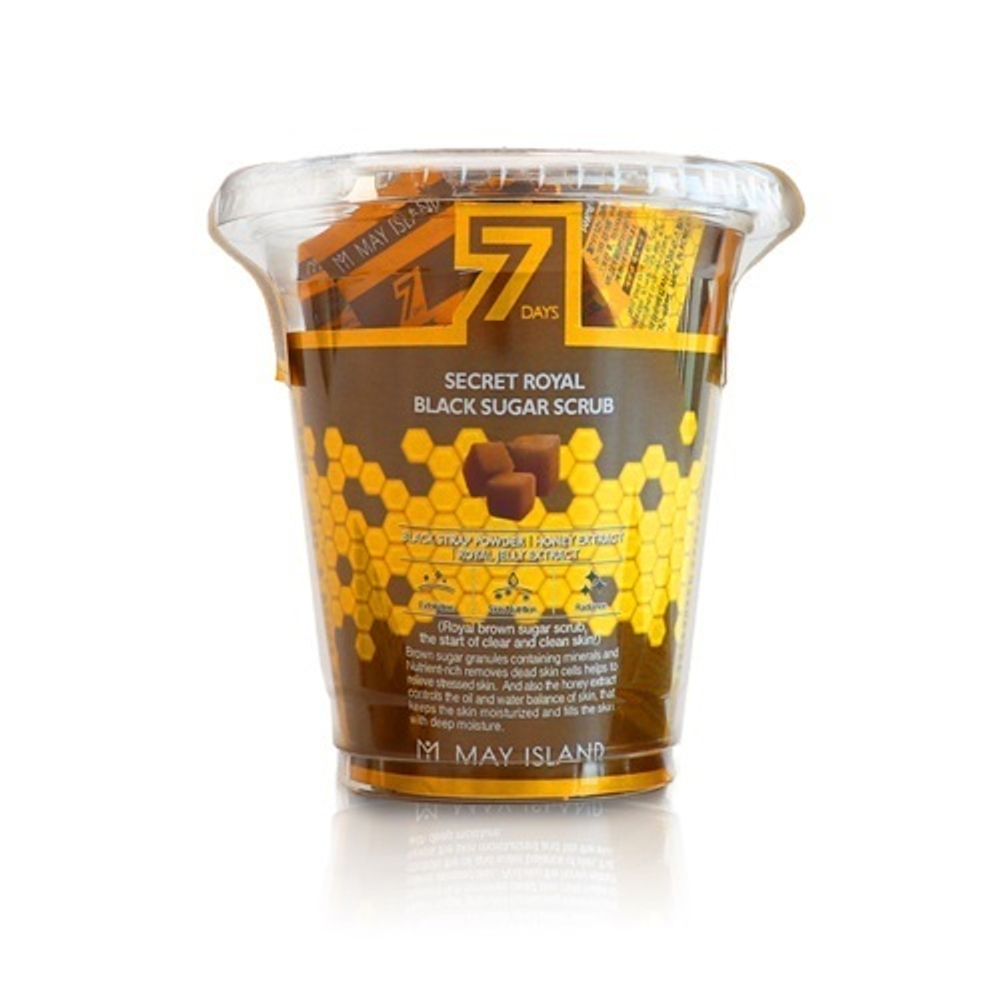 Сахарный скраб для лица в пирамидках с медом May Island Seven Days Secret Royal Black Sugar Scrub