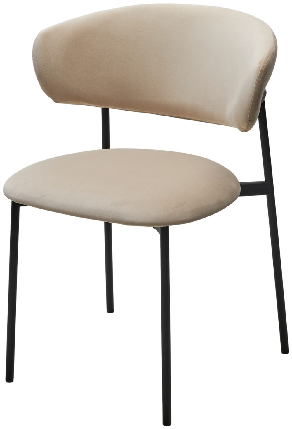 Стул М-City DISAUR Леонардо H-06 Бежевый, Велюр, Черный каркас