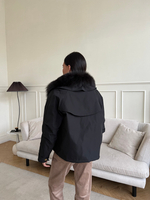 Парка Extra Lux с натуральным мехом черный