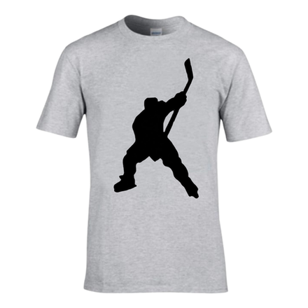 Футболка с черным средним хоккеистом гель