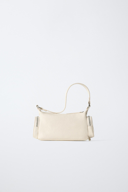 ZARA СУМКА НА МОЛНИИ, ЭКРЮ