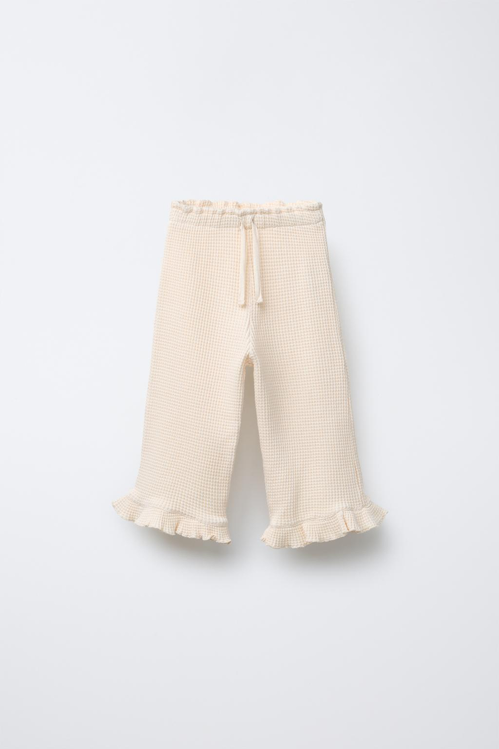 ZARA БРЮКИ-КЮЛОТЫ ИЗ РИФЛЕНОГО ТРИКОТАЖА, ЭКРЮ