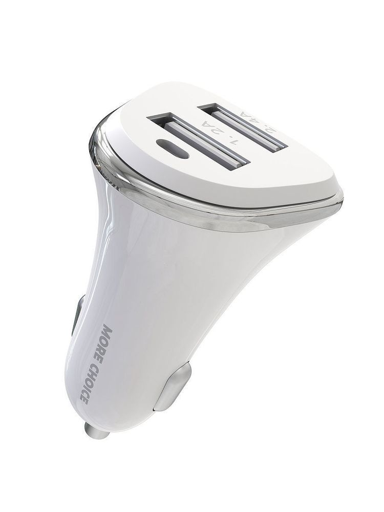 More Choice AC22 2USB 2.4A  белый Автомобильное зарядное устройство