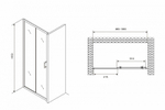 Душевая дверь Abber Schwarzer Diamant 100 AG30100B5 профиль Черный стекло прозрачное