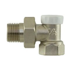 Клапан CTM запорный для радиатора угловой 1/2 ТЕРМО (10), арт. CARAVL12